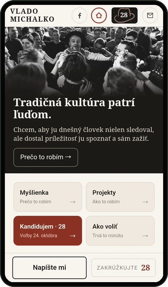 Mobilná verzia webu vladomichalko.sk